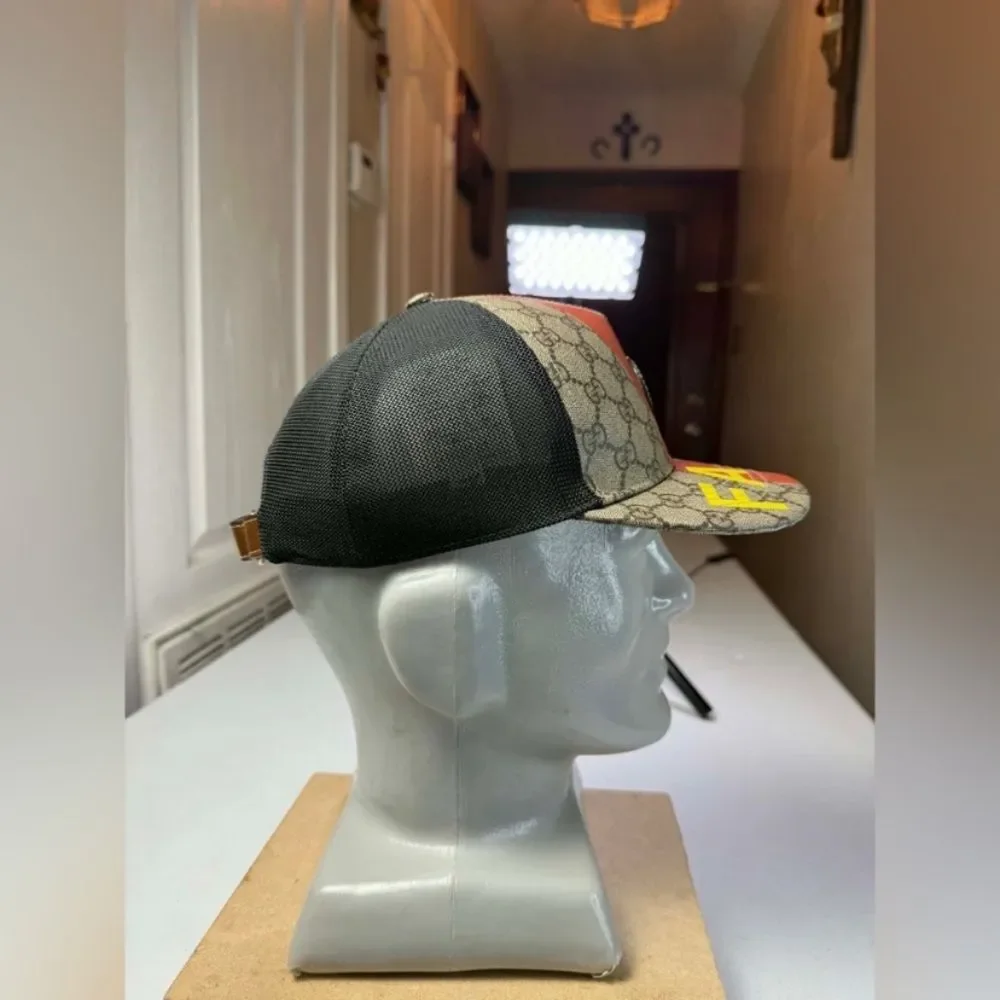 Gucci GG Supreme Monogram Baseball Hat 59 Beige Black